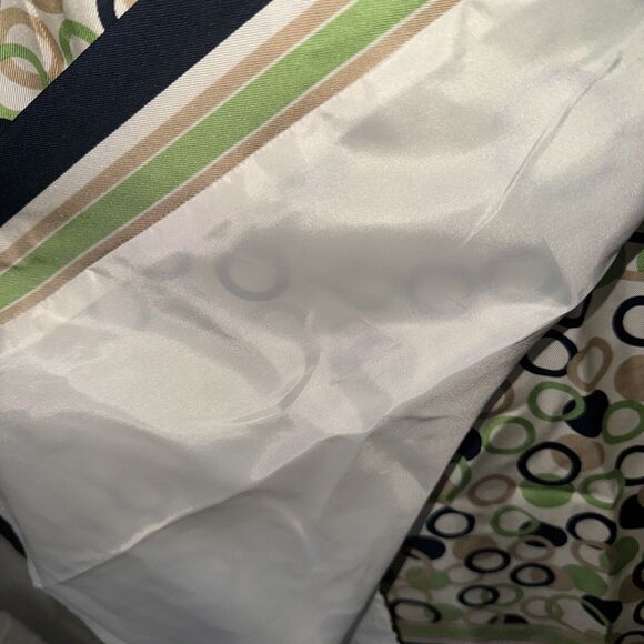 Vintage Talbots Silk Lined Wrap Green Navy Blue‎ Beige Skirt Size 4 - Picture 6 of 7